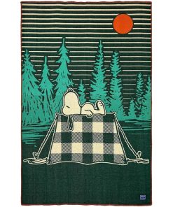 Snoopy Camping Wool Throw Blanket