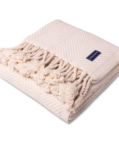 Monhegan Cotton Throw With Fringe - Natural
