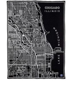 Chicago Map Wool Throw