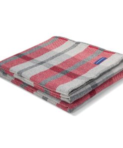 Northfield Plaid Wool Throw Blanket - Red