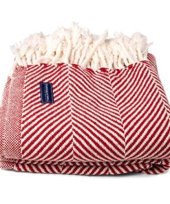 Monhegan Cotton Throw With Fringe - Breton Red