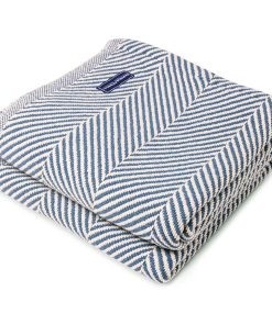 Monhegan Cotton Throw Without Fringe - Indigo