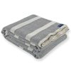 Reversible Framed Stripe Wool Throw - Heather Gray