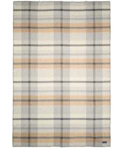 Northfield Plaid Wool Throw Blanket - Heritage Beige