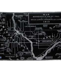 Minneapolis-Saint Paul Map Wool Throw