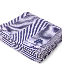 Monhegan Cotton Throw Without Fringe - Navy