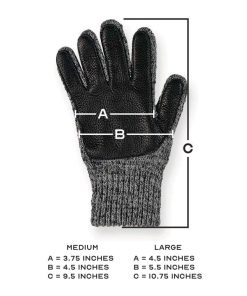 Gloves with Leather - Charcoal