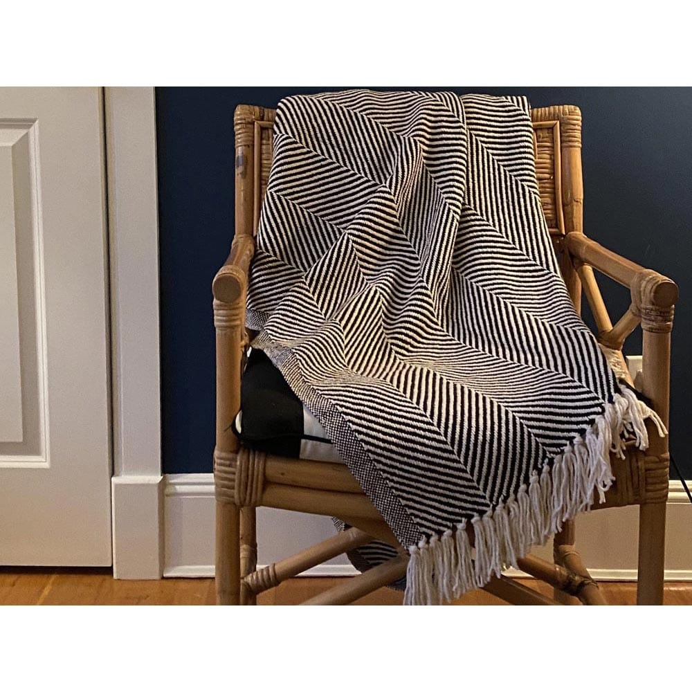 sm-image-8543855ab7775eec4fd915d7 Monhegan Cotton Throw With Fringe - Ebony