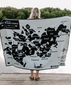 Lake Minnetonka Map Wool Throw