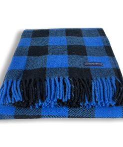 Buffalo Check Wool Throw Blanket - Admiral Blue