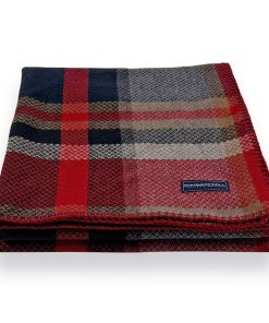 Factory Second Broadwater Plaid Wool Throw Blanket - Red/Black