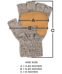 Fingerless Gloves with Leather - Natural/Oatmeal