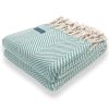 Monhegan Cotton Throw With Fringe - Island Blue
