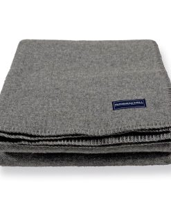 Frontier Lightweight Vertical Stripe Wool Throw - Gray