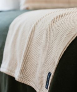 Monhegan Cotton Throw Without Fringe - Oyster