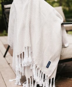 Monhegan Cotton Throw With Fringe - Natural