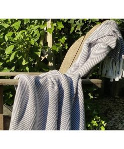 Monhegan Cotton Throw With Fringe - Dove Gray