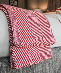 Monhegan Cotton Throw Without Fringe - Breton Red