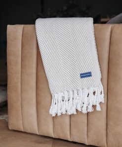 Monhegan Cotton Throw With Fringe - Oyster