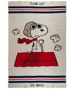 Snoopy Flying Ace Wool Throw Blanket