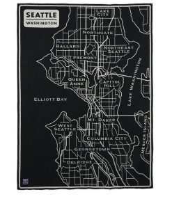 Seattle Map Wool Throw