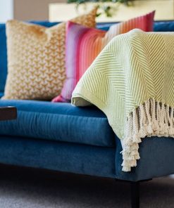 Monhegan Cotton Throw With Fringe - Apple Green