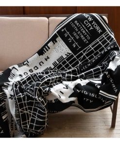 New York City Map Wool Throw