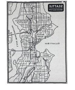 Seattle Map Wool Throw