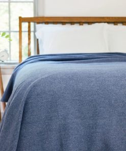 Lakefront Wool Blanket - Blue Steel