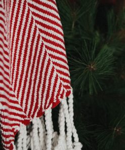 Monhegan Cotton Throw With Fringe - Breton Red