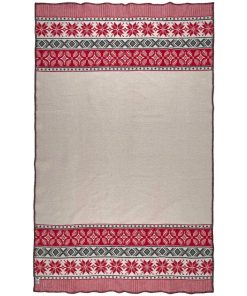 Nordic Wool Throw Blanket - Red