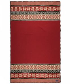Nordic Wool Throw Blanket - Red