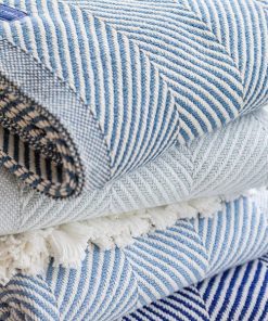 Monhegan Cotton Throw Without Fringe - Indigo