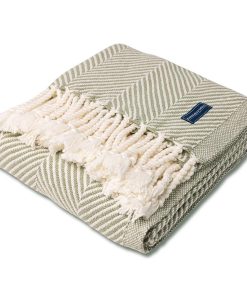 Monhegan Cotton Throw With Fringe - Tea