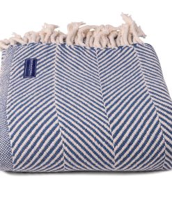 Monhegan Cotton Throw With Fringe - Indigo