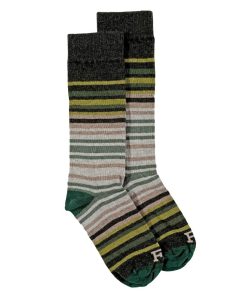 Festival Stripe Wool Socks - Olive
