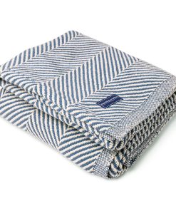 Monhegan Cotton Throw Without Fringe - Indigo