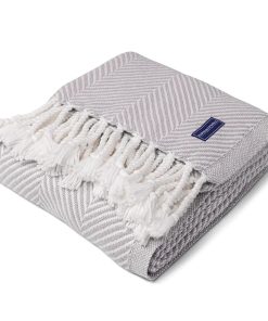 Monhegan Cotton Throw With Fringe - Dove Gray