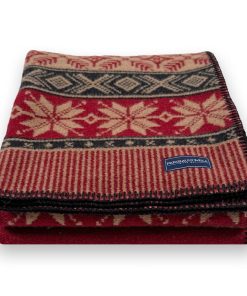 Nordic Wool Throw Blanket - Red