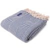 Monhegan Cotton Throw With Fringe - Indigo