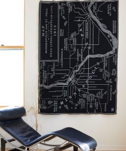 Minneapolis-Saint Paul Map Wool Throw