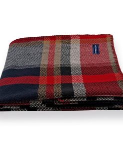 Factory Second Broadwater Plaid Wool Throw Blanket - Red/Black